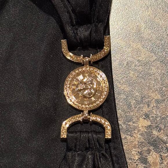 NWT Nicole Miller Top Y2K Minimalist Edgy Rock 90s Night Out Club Black Large - Picture 3 of 7